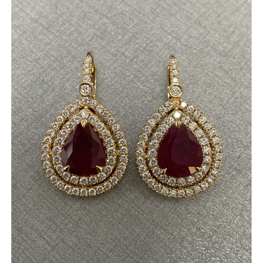 Pear Shape Ruby Earring — view 1