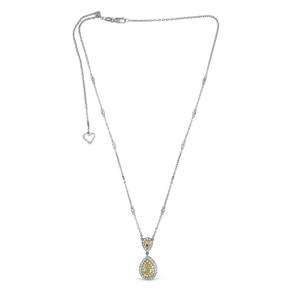 Pear Shape Fancy Yellow Diamond Necklace — view 1