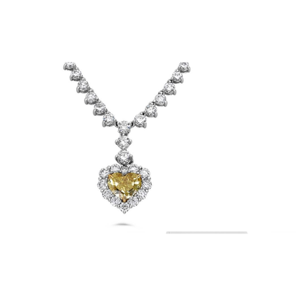 Heart-shaped Yellow Diamond Necklace — view 1