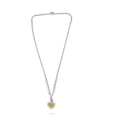 Heart-shaped Yellow Diamond Necklace — view 2