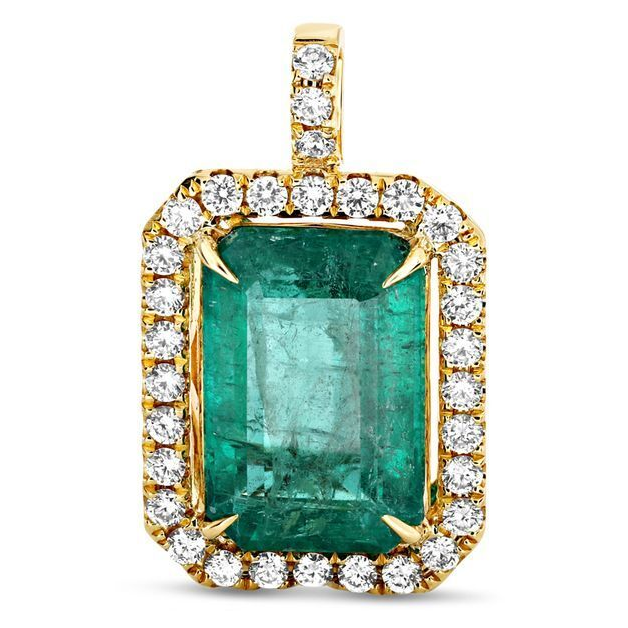 Emerald Cut Emerald Necklace — view 2