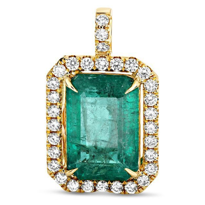 Emerald Cut Emerald Necklace — view 2