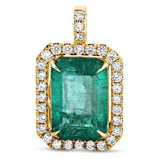 Emerald Cut Emerald Necklace — view 2