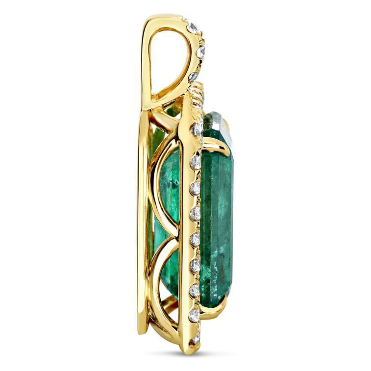 Emerald Cut Emerald Necklace — view 3