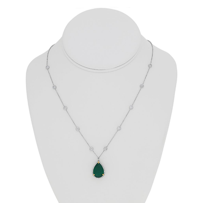 Pear-shaped Emerald Diamond Necklace — view 3