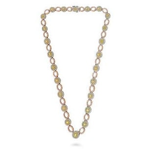 Oval Fancy Yellow Diamond Necklace — view 1