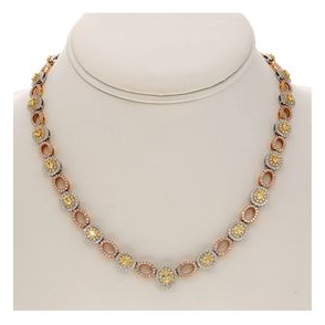 Oval Fancy Yellow Diamond Necklace — view 2