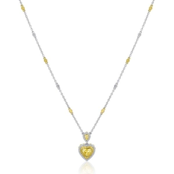 Heart Shape Fancy Yellow Diamond Necklace — view 1