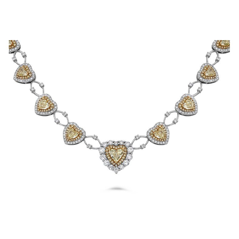 Floating Heart Yellow Diamond Necklace — view 2