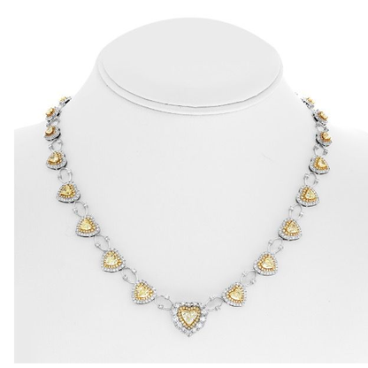 Floating Heart Yellow Diamond Necklace — view 3