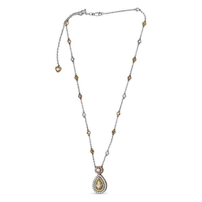 Pear Shape Fancy Yellow Diamond Necklace — view 1