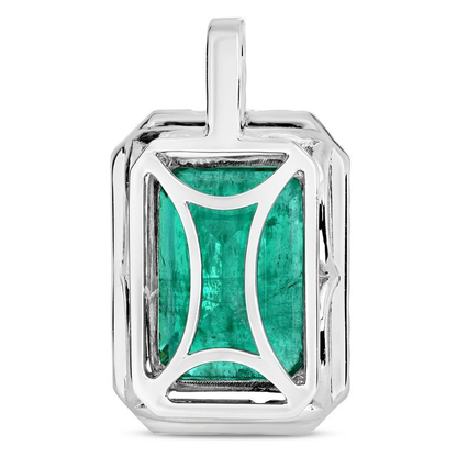 Emerald Cut Emerald Pendant — view 1