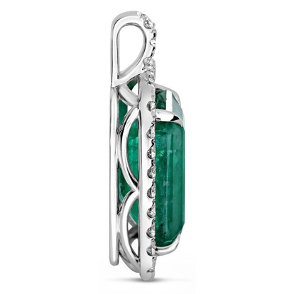 Emerald Cut Emerald Pendant — view 3