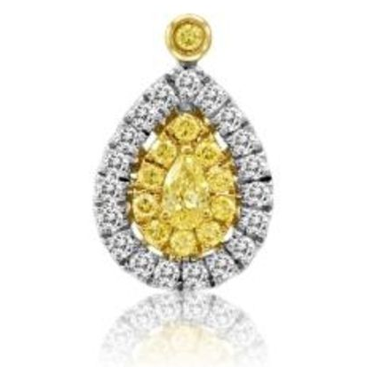 Pear Shape Fancy Yellow Diamond Pendant — view 1