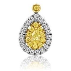Pear Shape Fancy Yellow Diamond Pendant — view 1