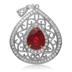 Pear Shape Ruby Pendant — view 2