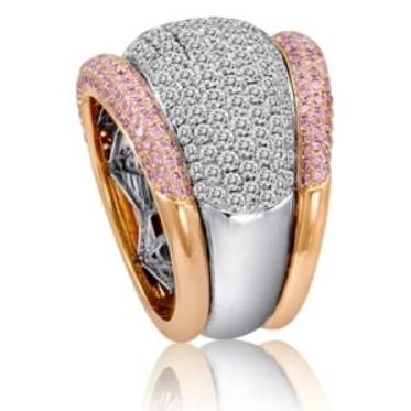 Mixed Shape Pink Diamond Ring — view 1