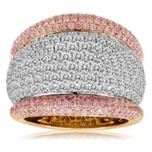 Mixed Shape Pink Diamond Ring — view 2
