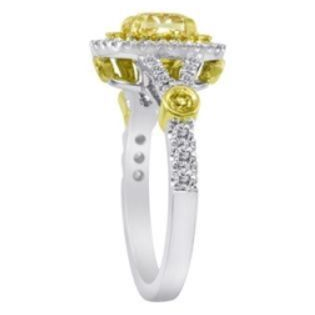 Oval Fancy Yellow Diamond Ring — view 3