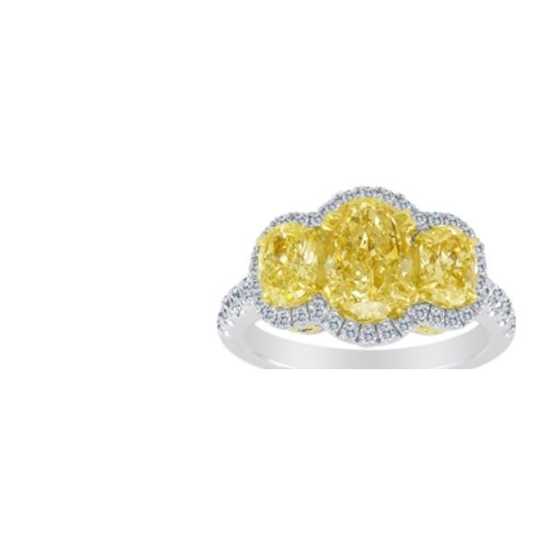 Oval Fancy Yellow Diamond Ring — view 1