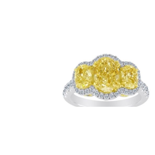 Oval Fancy Yellow Diamond Ring — view 1