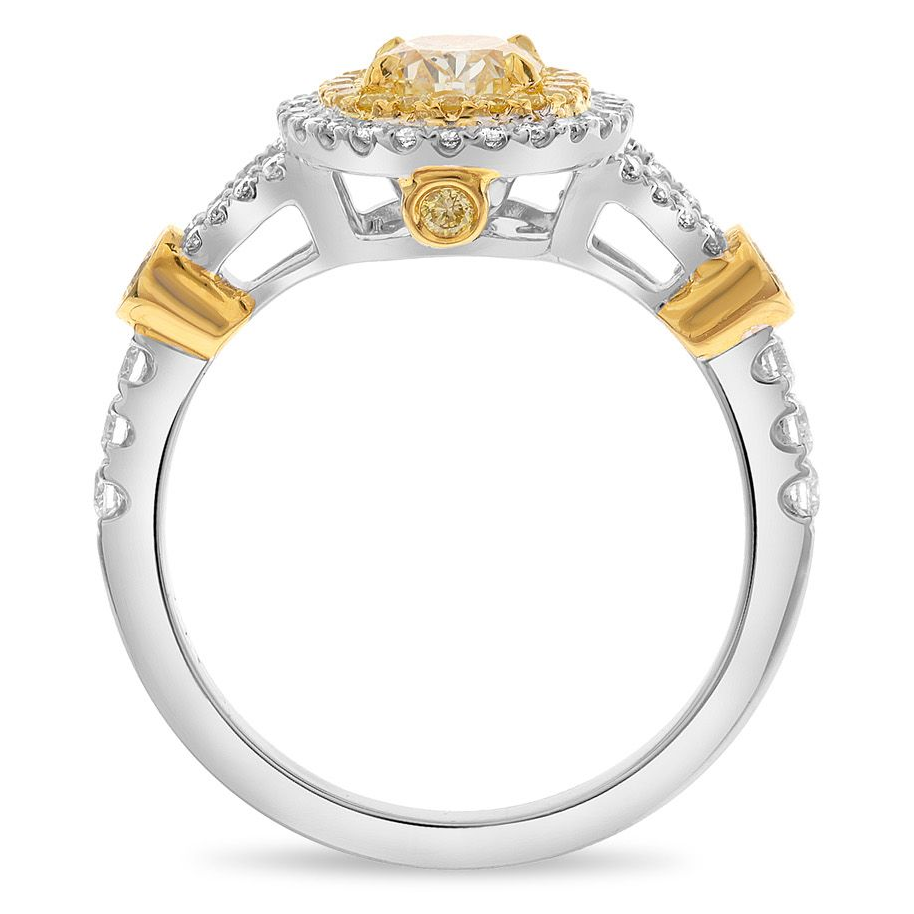 Oval Fancy Yellow Diamond Ring — view 2