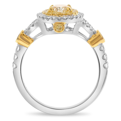 Oval Fancy Yellow Diamond Ring — view 2