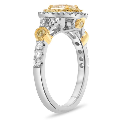 Oval Fancy Yellow Diamond Ring — view 3