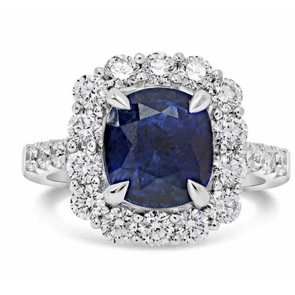 Cushion Sapphire Ring — view 5