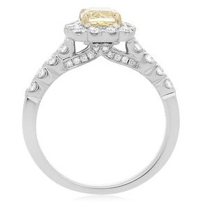 Cushion Fancy Yellow Diamond Ring — view 2