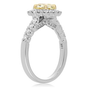 Cushion Fancy Yellow Diamond Ring — view 3