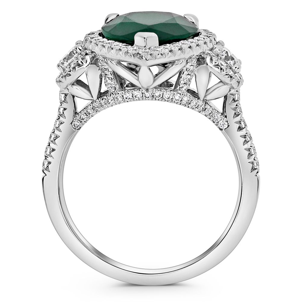 Pear Shape Emerald Ring — view 2
