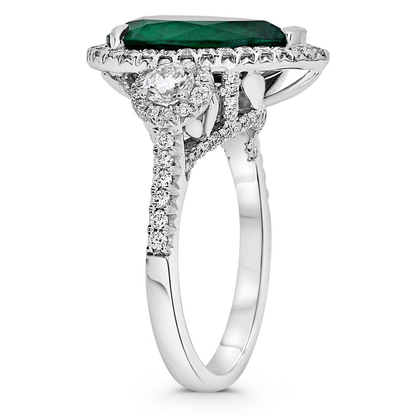 Pear Shape Emerald Ring — view 3
