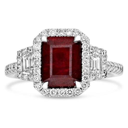 Emerald Cut Ruby Ring — view 1