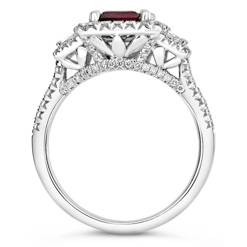 Emerald Cut Ruby Ring — view 2