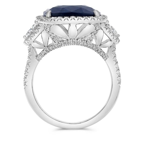 13.31ct Diamond Halo Sapphire Ring — view 2