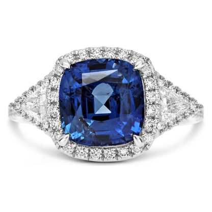 Cushion Sapphire Ring — view 1
