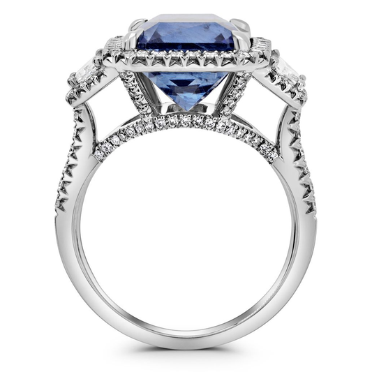 Emerald Cut Sapphire Ring — view 2
