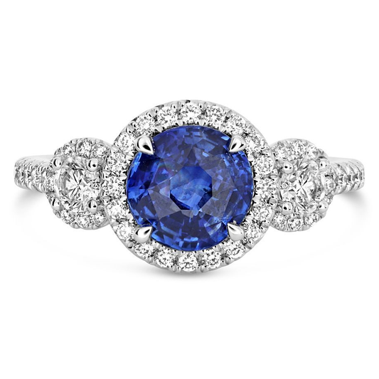 Round Sapphire Ring — view 1