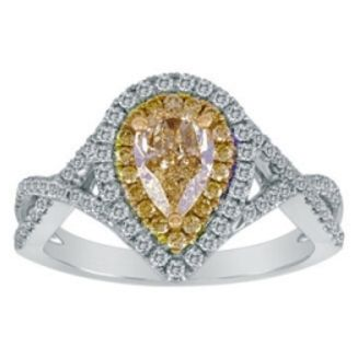 Pear Shape Pink Diamond Ring — view 1