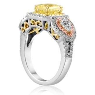 Radiant Fancy Yellow Diamond Ring — view 1