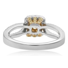 Cushion Fancy Yellow Diamond Ring — view 2