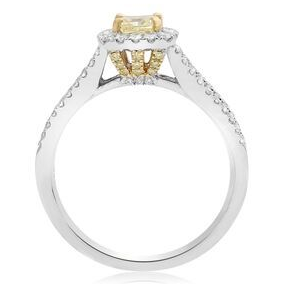 Cushion Fancy Yellow Diamond Ring — view 3