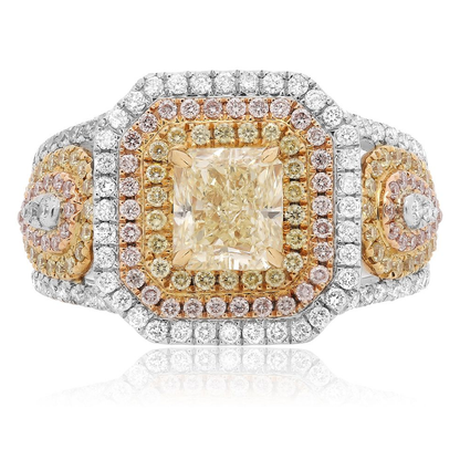 Triple Halo Diamond Ring — view 1