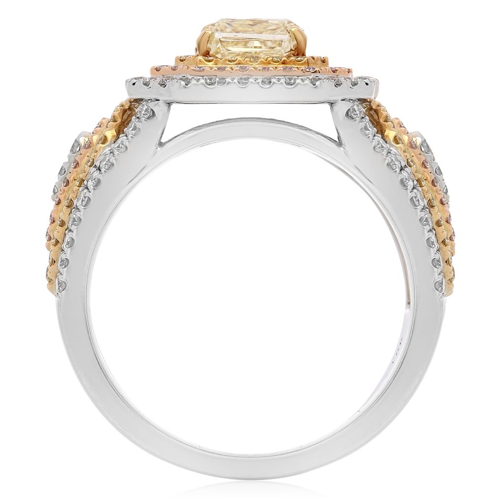 Triple Halo Diamond Ring — view 2
