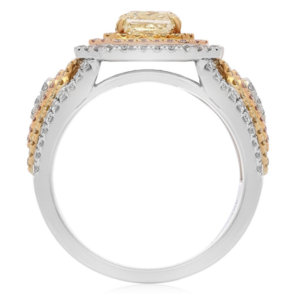 Triple Halo Diamond Ring — view 2