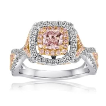 Cushion Pink Diamond Ring — view 1