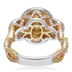 Triple Halo Oval Diamond Ring — view 3