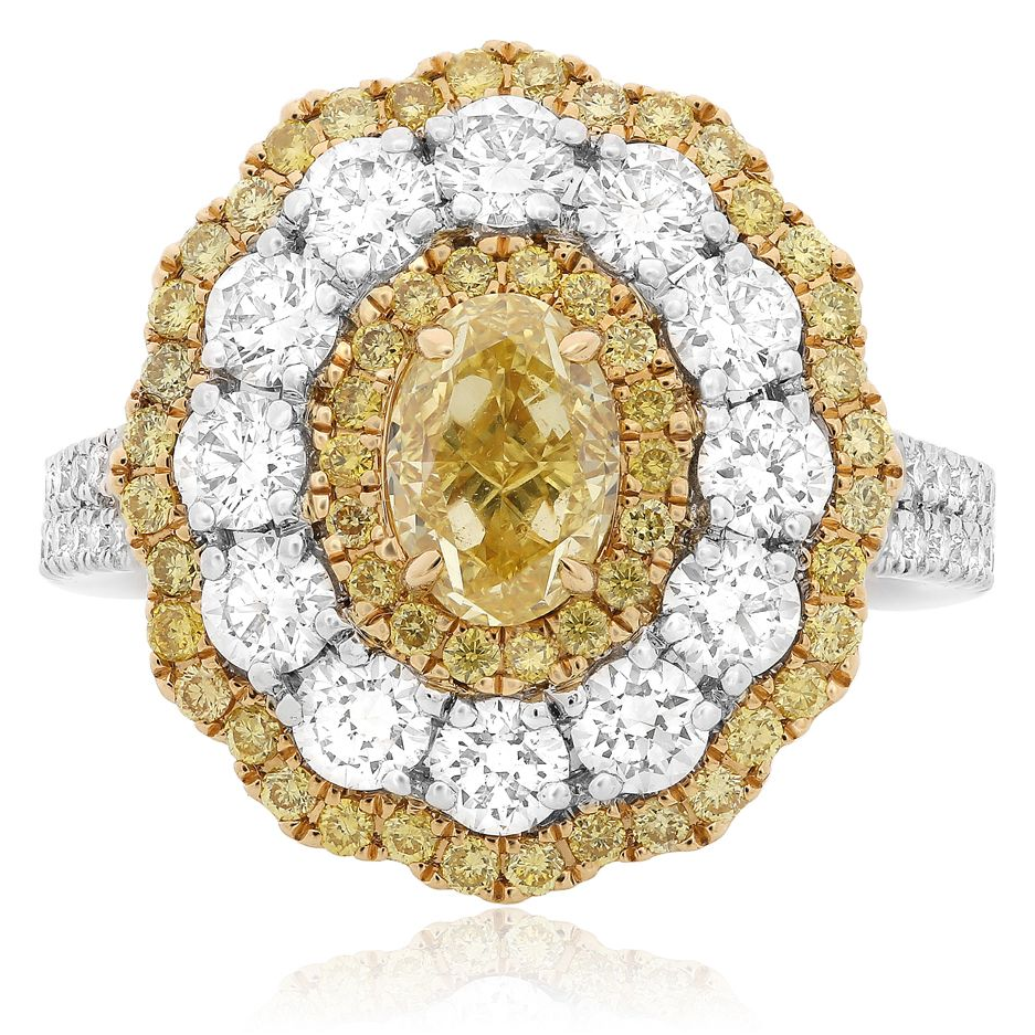 Two Tone Flowering Diamond Ring — view 1
