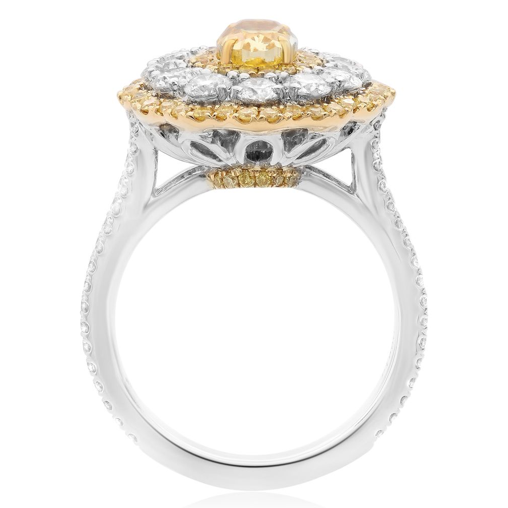 Two Tone Flowering Diamond Ring — view 2